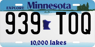 MN license plate 939TOQ