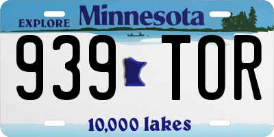 MN license plate 939TOR