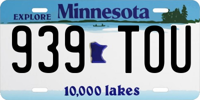 MN license plate 939TOU