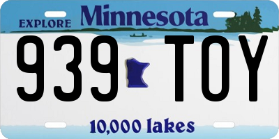 MN license plate 939TOY