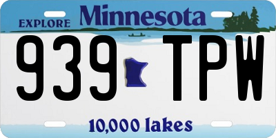 MN license plate 939TPW