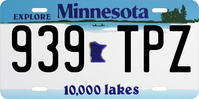 MN license plate 939TPZ