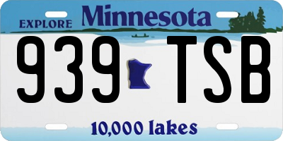 MN license plate 939TSB