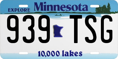 MN license plate 939TSG
