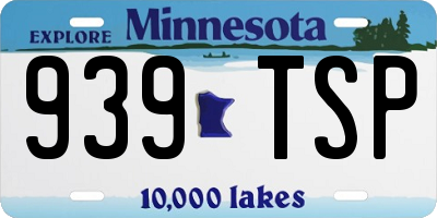 MN license plate 939TSP