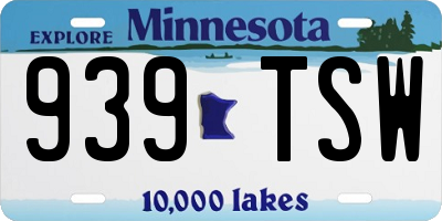 MN license plate 939TSW