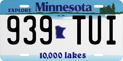 MN license plate 939TUI