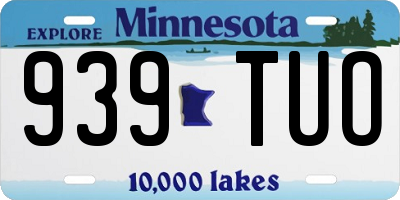 MN license plate 939TUO