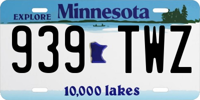 MN license plate 939TWZ