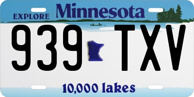 MN license plate 939TXV