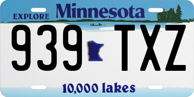 MN license plate 939TXZ