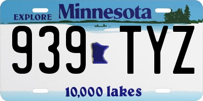 MN license plate 939TYZ