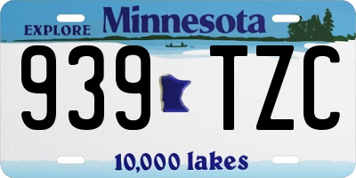MN license plate 939TZC