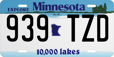 MN license plate 939TZD