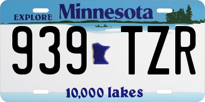 MN license plate 939TZR