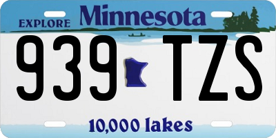 MN license plate 939TZS