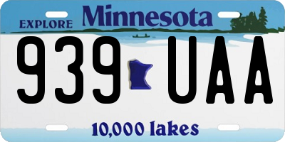 MN license plate 939UAA