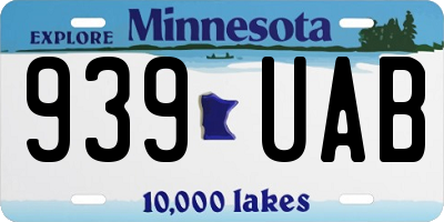 MN license plate 939UAB