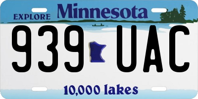 MN license plate 939UAC