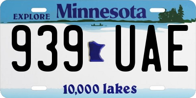 MN license plate 939UAE