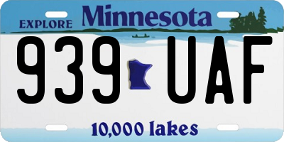 MN license plate 939UAF
