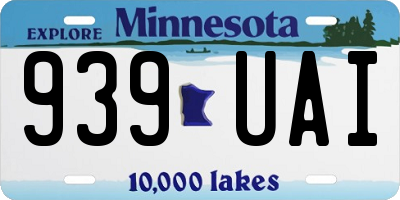 MN license plate 939UAI