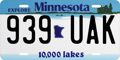 MN license plate 939UAK