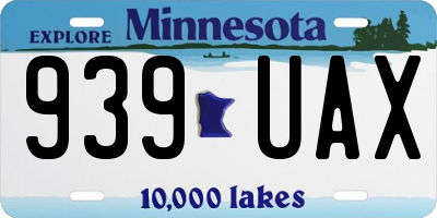 MN license plate 939UAX