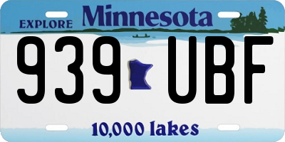 MN license plate 939UBF