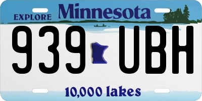 MN license plate 939UBH