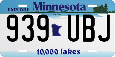 MN license plate 939UBJ