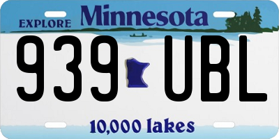 MN license plate 939UBL