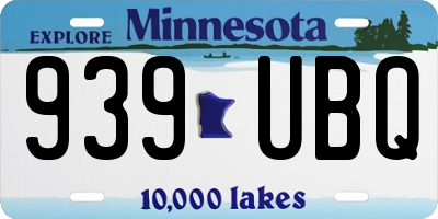 MN license plate 939UBQ