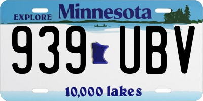 MN license plate 939UBV