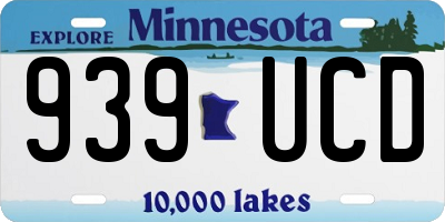 MN license plate 939UCD