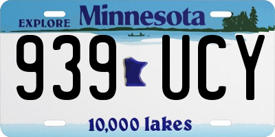 MN license plate 939UCY