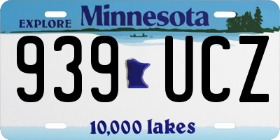 MN license plate 939UCZ