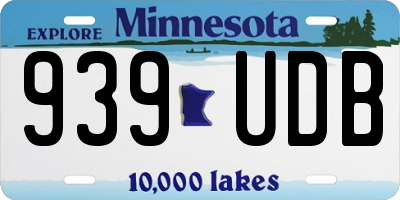 MN license plate 939UDB