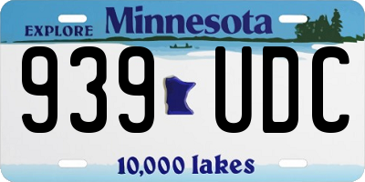 MN license plate 939UDC