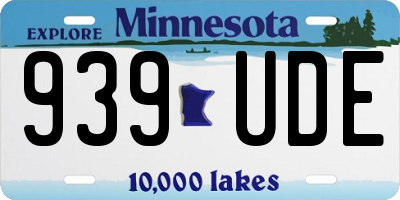 MN license plate 939UDE