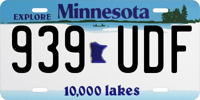 MN license plate 939UDF