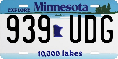 MN license plate 939UDG