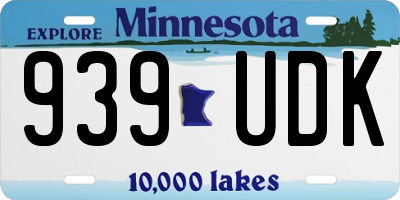 MN license plate 939UDK