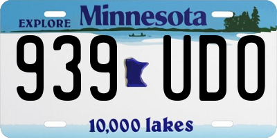 MN license plate 939UDO