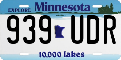 MN license plate 939UDR