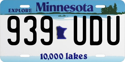 MN license plate 939UDU