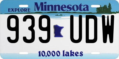 MN license plate 939UDW