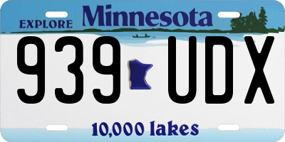 MN license plate 939UDX