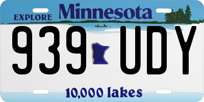 MN license plate 939UDY