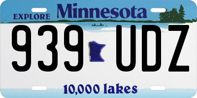 MN license plate 939UDZ